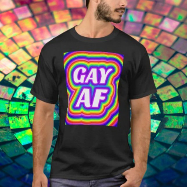 T-shirt Gay AF Arc-en-ciel (Créateur téléchargé)