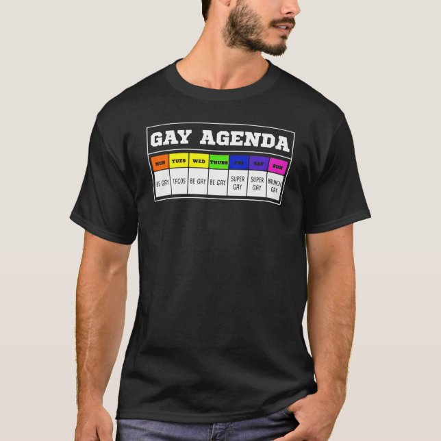 T-shirt Gay Agenda Funny T Shirt (Devant)