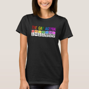 T-shirt Gay Agenda LGBT Arc-en-ciel Mois Gay pride Funny L
