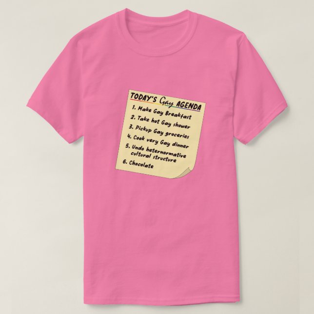T-shirt Gay Agenda (LGBT Gay Lesbian Transgender) (Design devant)