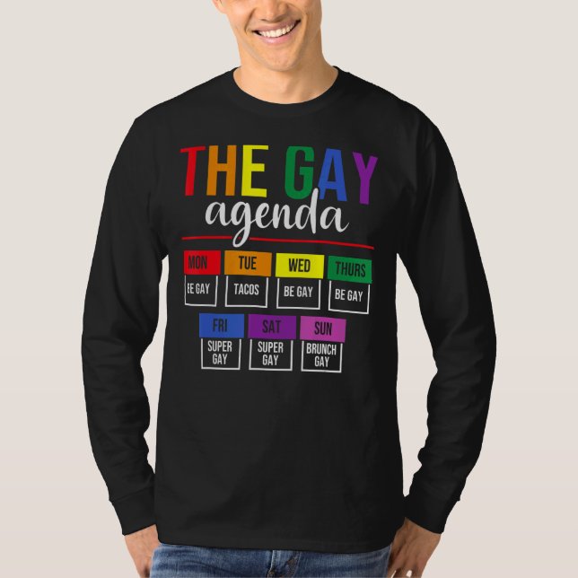 T-shirt Gay Agenda Pride Lgbt (Devant)