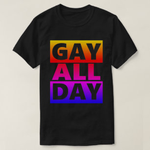 T-shirt Gay All Day Retro