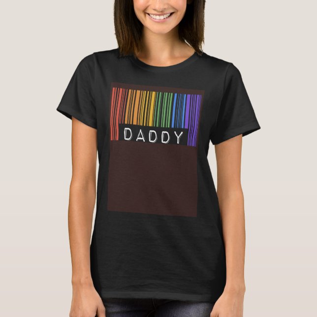T-shirt Gay Barcode Daddy Gay pride Rainbow Trendy Drapeau (Devant)