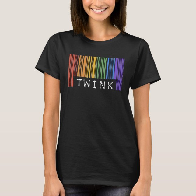 T-shirt Gay Barcode Twink  Trendy Rainbow Pride Flag Month (Devant)