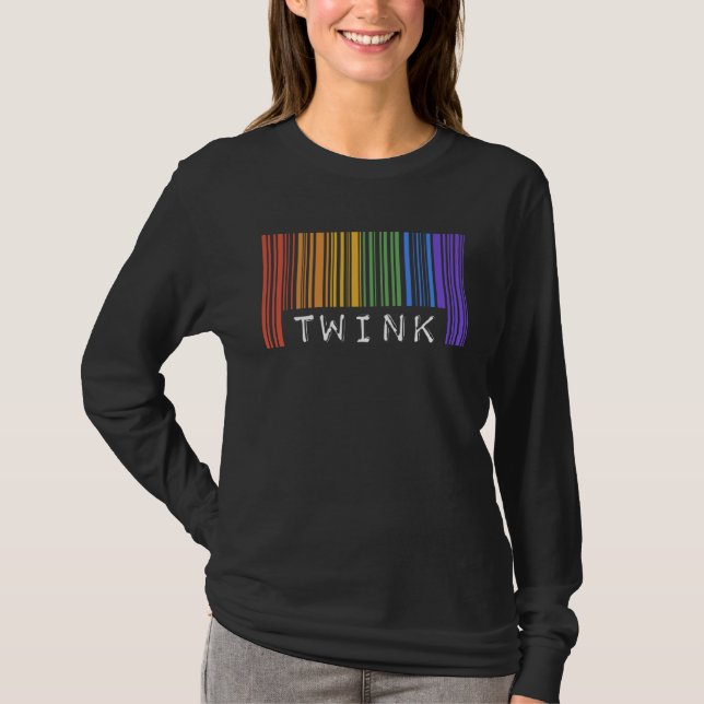 T-shirt Gay Barcode Twink  Trendy Rainbow Pride Flag Month (Devant)