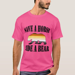 T-shirt Gay Bear Fierté Enregistrer Un Cheval Ride Un Ours