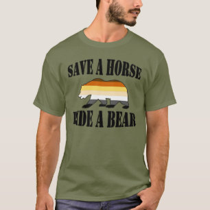 T-shirt Gay Bear Fierté Enregistrer Un Cheval Ride Un Ours