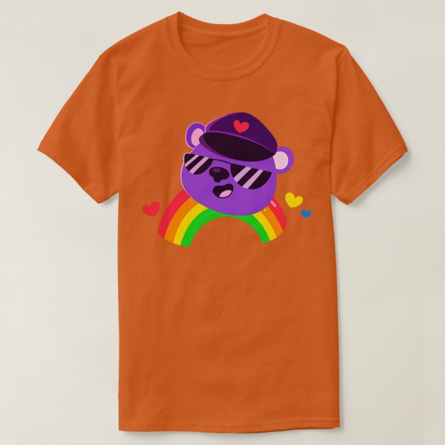 T-shirt Gay Bear Lgbtq Pride Rainbow Equality (Design devant)