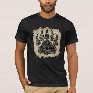 T-shirt Gay Bear Pride Cool en détresse Bear Paw HOT! !