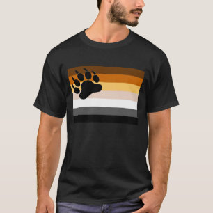 T-shirt Gay Bear Pride Drapeau Black Bear Paw - Chemise
