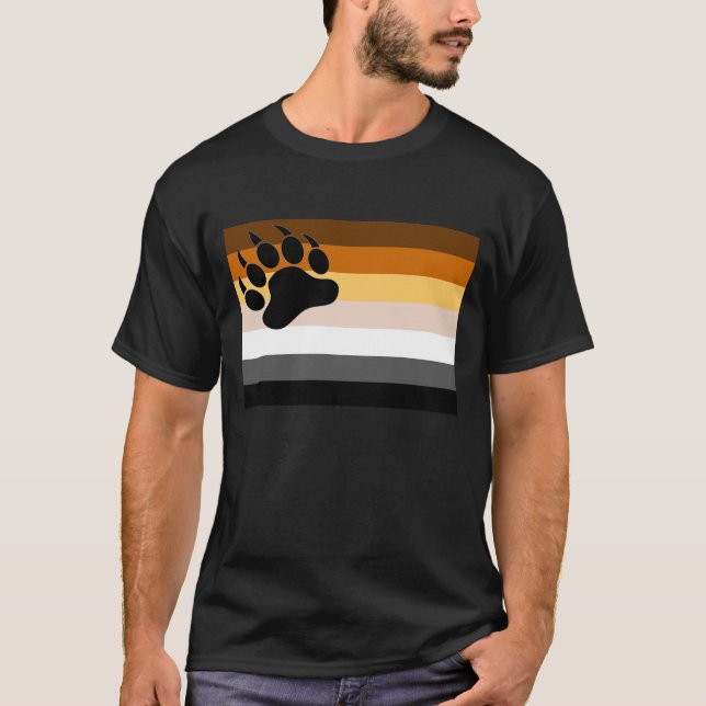 T-shirt Gay Bear Pride Drapeau Black Bear Paw - Chemise (Devant)