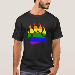 T-shirt Gay Bears Pride Drapeau Arc-en-ciel Patte d'Ours
