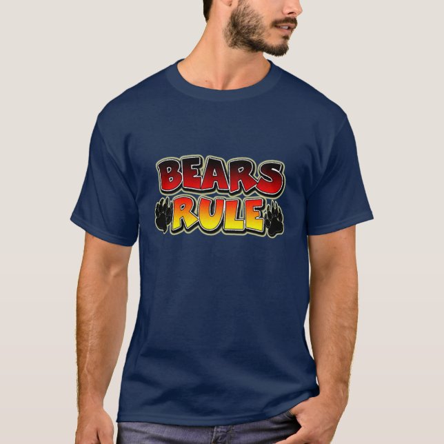 T-shirt Gay Bears Rule Double Paw levée effet -Chemise (Devant)