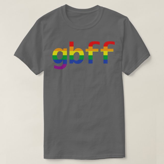 T-shirt Gay BFF Typographie Pride Arc-en-ciel (Design devant)