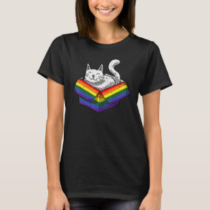 T-shirt Gay Cat Pride Rainbow Cute Kitten Kitty Fier Lgbt