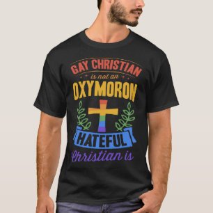 T-shirt Gay Christian N'Est Pas Un Oxymoron Chrétien Haine