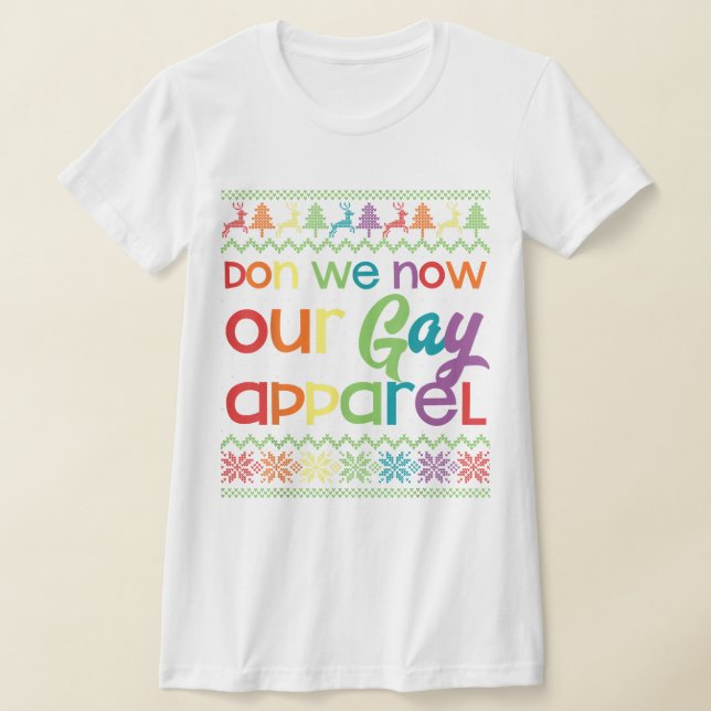 T-shirt Gay Christmas Drôle LGBT Don We Now Our Gay Appare (Poser)