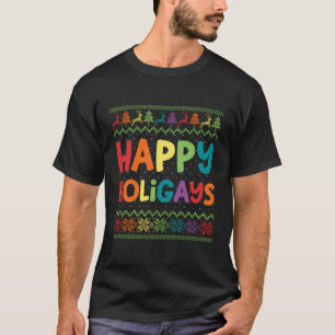 T-shirt Gay Christmas Funny Lgbt Happy Holigays Rainbow Pa