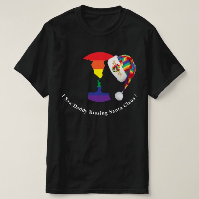 T-shirt Gay Christmas Kiss (Design devant)