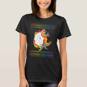 T-shirt Gay Christmas Rainbow Unicorn LGBT Party Magie