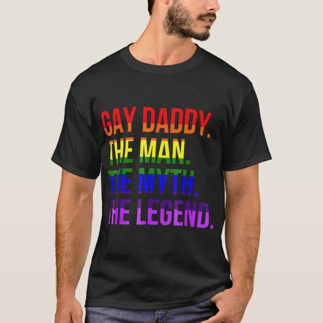 T-shirt Gay Daddy LGBT Pride Papa Fête des pères Cadeau (Devant)