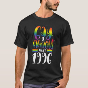 T-shirt Gay Et Fabuleux Depuis 1996 Lgbtq Rainbow Pride Cr