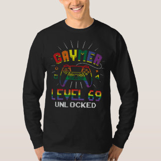T-shirt Gay Gamer Age 60 ans Vieux Rainbow Pride Lgbt Prid