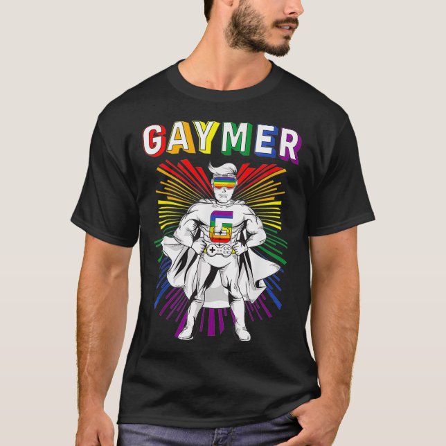 T-shirt Gay Gamer Gaymer Gaymer Gayming LGBTQ Gay Mens Pri (Devant)