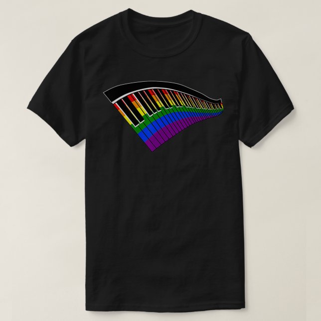T-shirt Gay Gay Lesbian Pride Musique Amateurs Piano Ke (Design devant)
