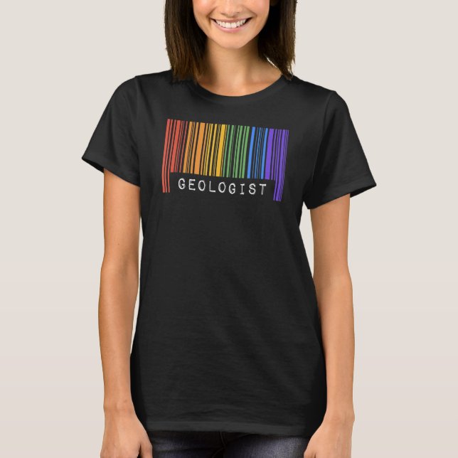 T-shirt Gay Geologist Fierté drapeau Code barre Queer Rain (Devant)
