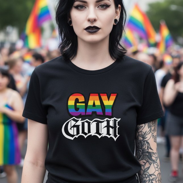 T-shirt Gay Goth (Gay Goth T-Shirt by Ricaso. A great shirt for pride month or anytime. )