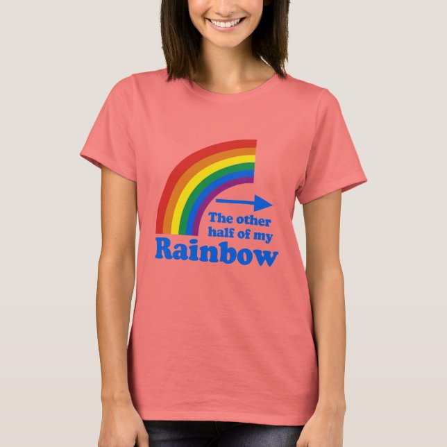 T-shirt Gay Humour arc-en-ciel moitié droite simple (Devant)