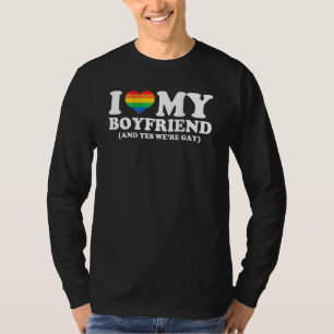 T-shirt Gay I Love My Boyfriend Oui Nous sommes Gay Lgbt H