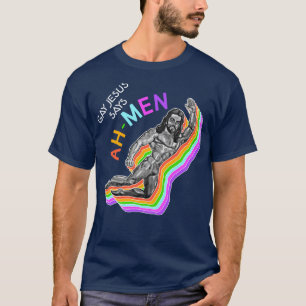 T-shirt Gay Jesus dit AhMen Gay pour Jésus Design