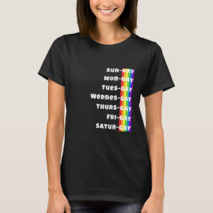 T-shirt Gay Jours De La Semaine Hommes Femmes Arc En Ciel