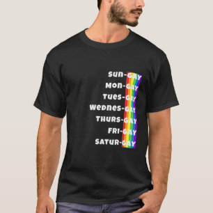 T-shirt Gay Jours De La Semaine Hommes Femmes Arc En Ciel