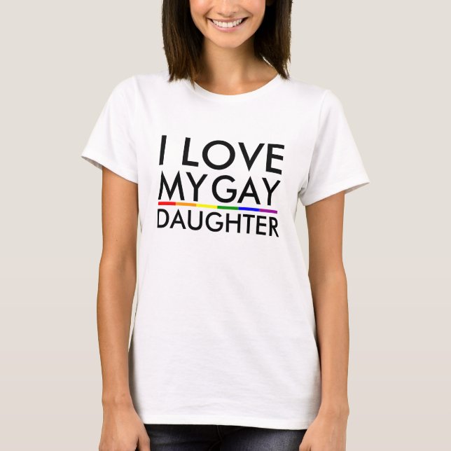 T-shirt Gay / Lesbienne J'aime Ma Fille Gay -Chemise (Devant)