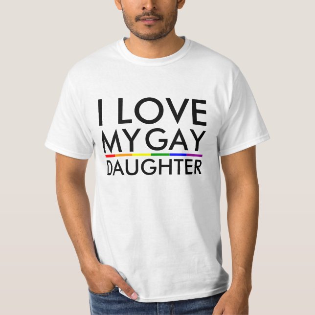 T-shirt Gay / Lesbienne J'aime Ma Fille Gay -Chemise (Devant)