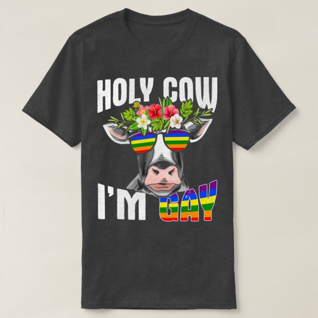 T-shirt Gay LGBT Cow Farmer Design pour Amoureux des anima (Design devant)