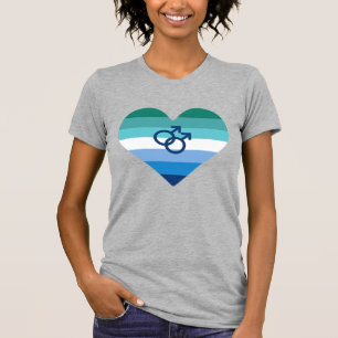 T-shirt Gay Male Azure MLM Heart