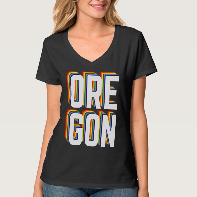 T-shirt Gay Oregon Pride LGBTQ, Gay Pride , Queer Oregon R (Devant)