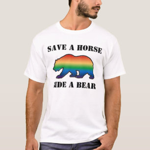 T-SHIRT GAY OURS FIDE SAUVER UN CHEVAL UN OURS