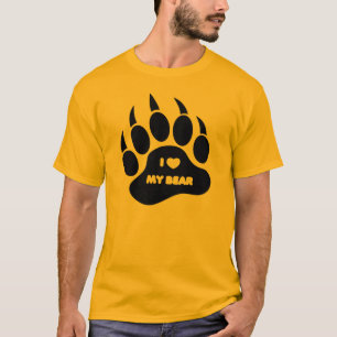 T-shirt Gay Ours Fierté Ours Paw I heart Mon Ours