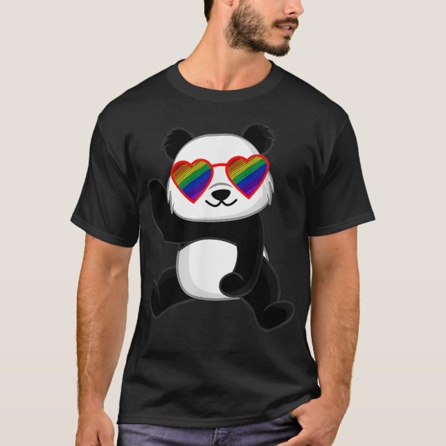 T-shirt Gay Panda Queer Pride Stuff LGBTQ Ados Rainbow Su (Devant)