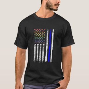 T-shirt Gay Police Flag LGBT Rainbow Law Enforcement Gay C