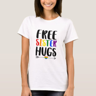T-shirt Gay pride Arc-en-ciel libre pour les soeurs