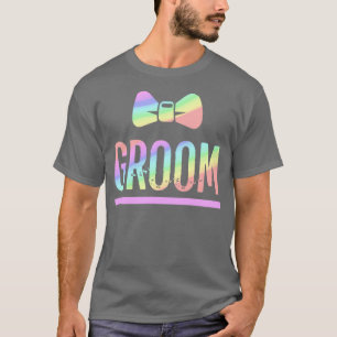 T-shirt Gay pride Bachelor Party Rainbow Bowtie Groom Shir