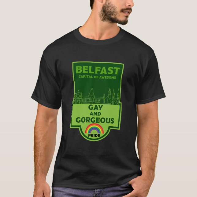 T-shirt Gay pride Belfast - Brighton Irlande LGBT - (Devant)
