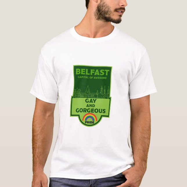 T-shirt Gay pride Belfast - Brighton Irlande LGBT - (Devant)