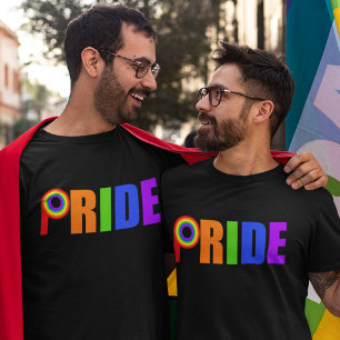 T-shirt gay pride Bold belles lettres arc-en-ciel